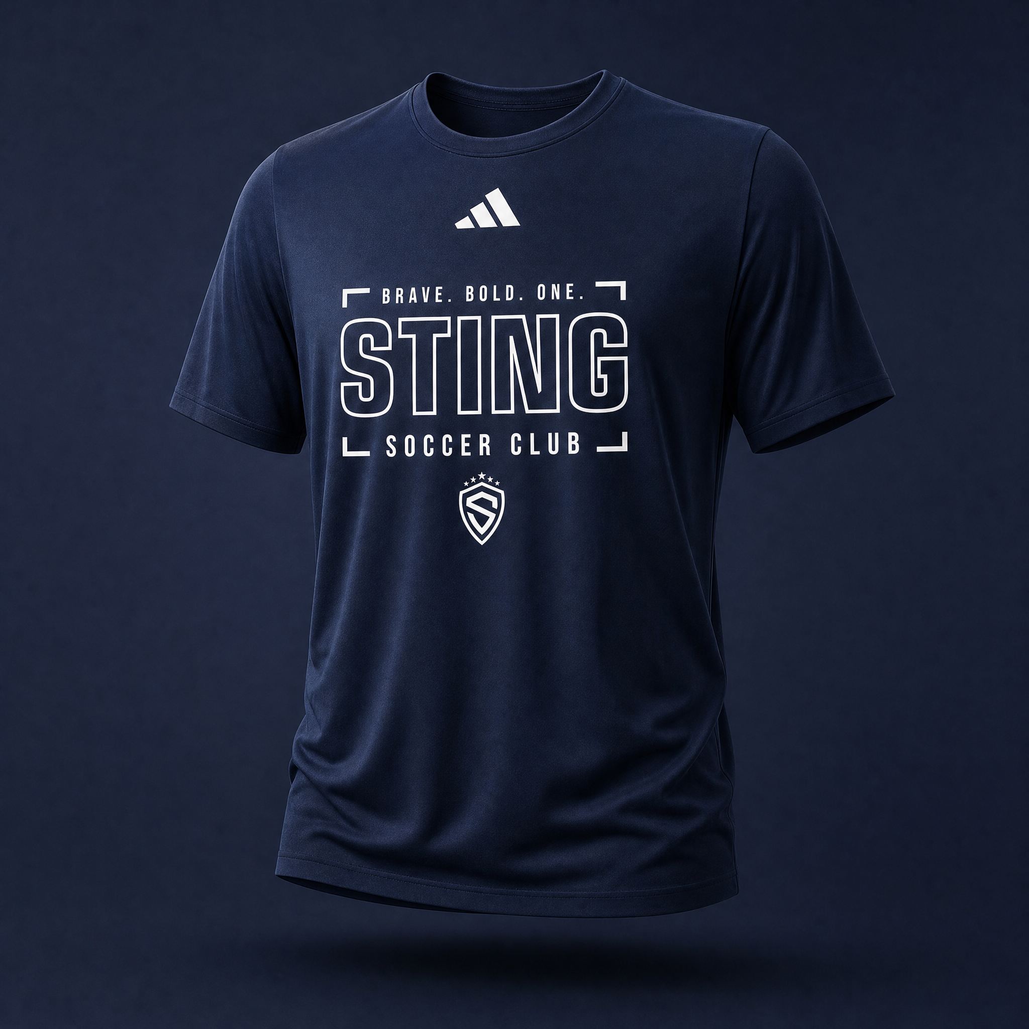Sting Grid Adidas Men's Pregame T-Shirt | Navy/White